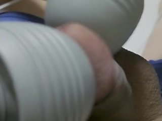 My dominant wife torture my glans(cockhead) with two magic wands.